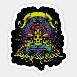 forest framed pilot skull ink spotted Sticker